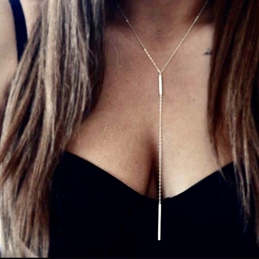 Boho tear drop geometric necklace